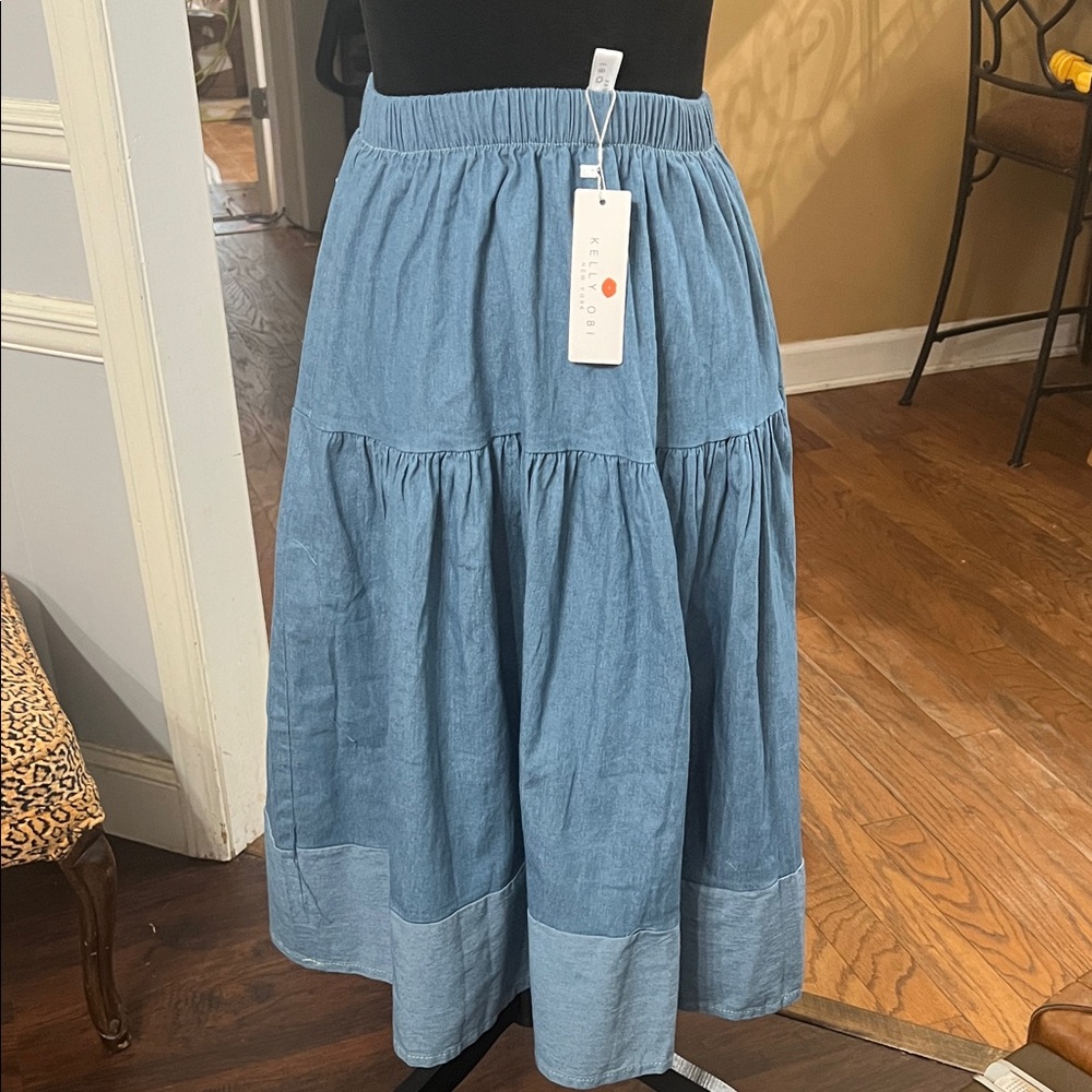 Light blue A-Line skirt